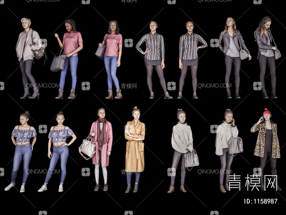 都市女性人物3D模型下载【ID:1158987】