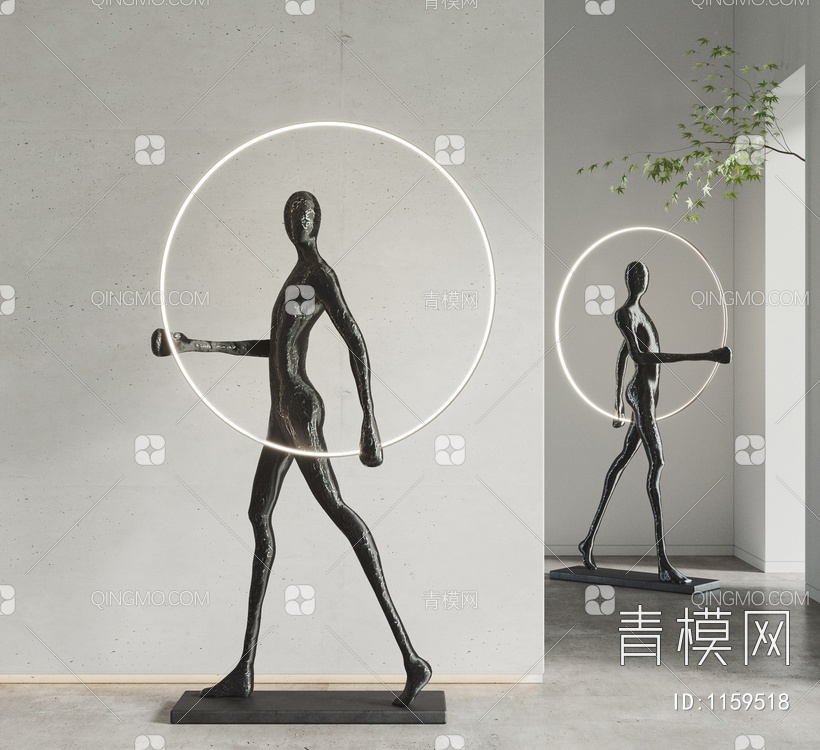 圆环人雕塑3D模型下载【ID:1159518】