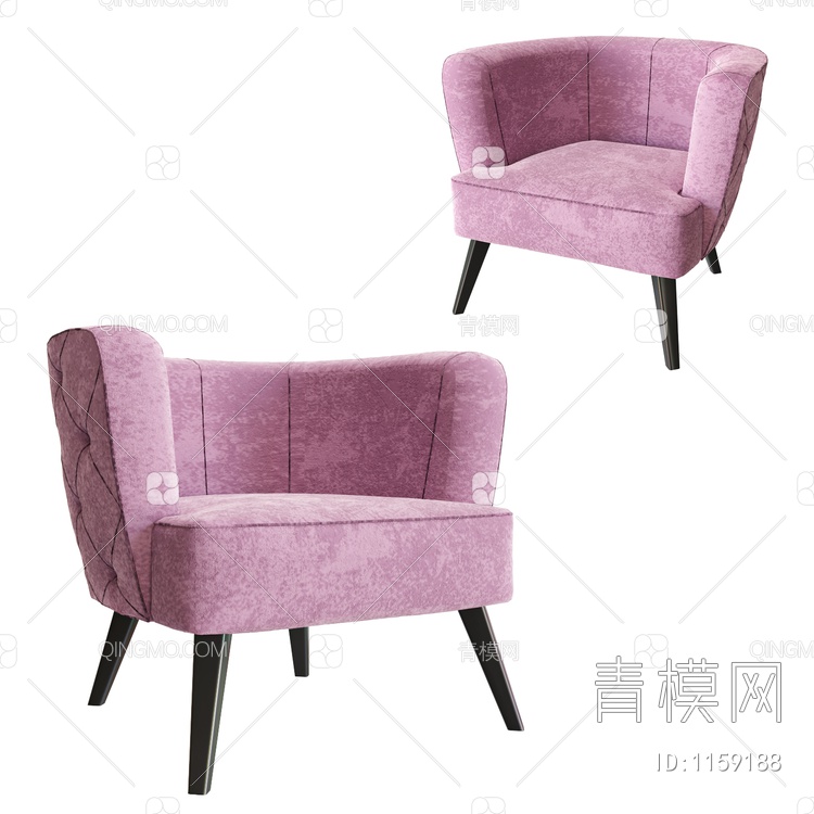 粉单椅3D模型下载【ID:1159188】