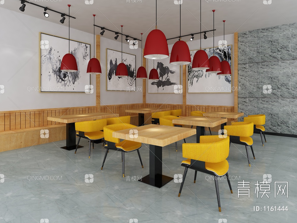 餐厅，快餐店，火锅店，咖啡厅3D模型下载【ID:1161444】