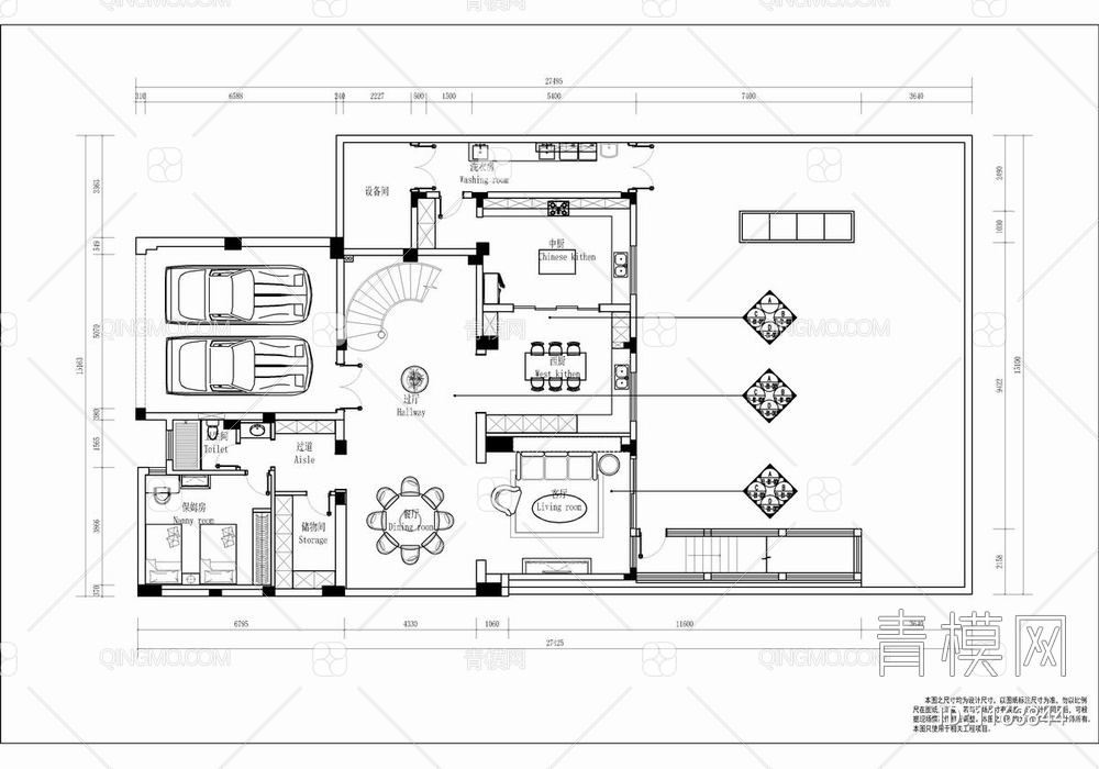 4层别墅豪宅CAD施工图+实景照 跃层 复式 家装 私宅 样板房【ID:1163844】