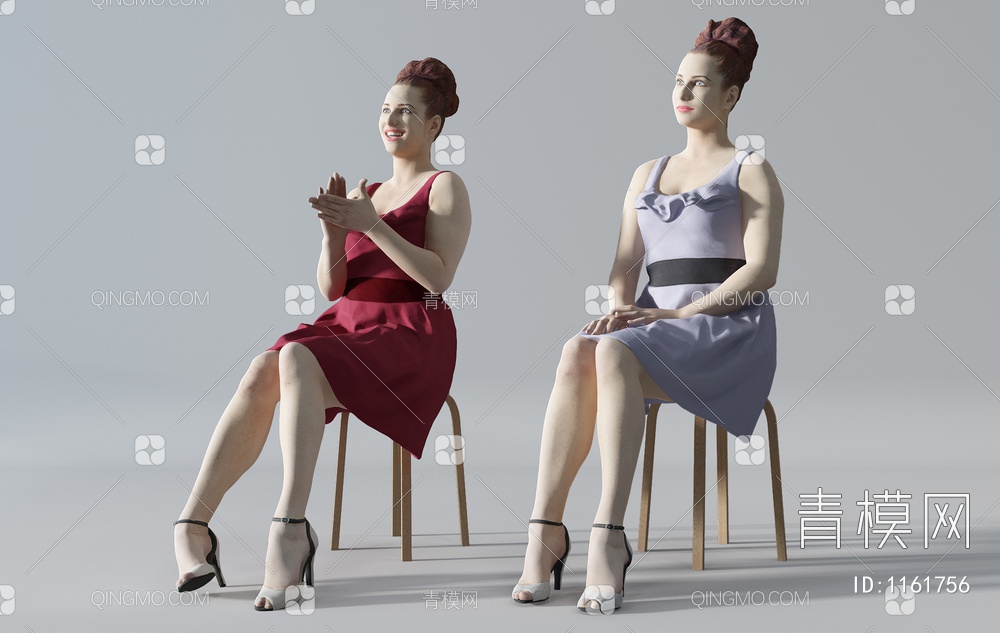 女人坐着3D模型下载【ID:1161756】