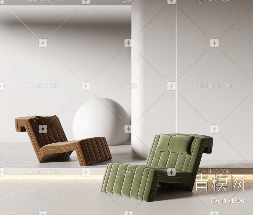 绿色休闲椅子3D模型下载【ID:1161900】