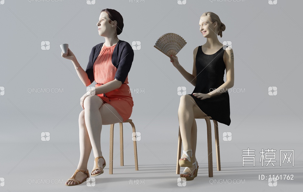 坐着的女人3D模型下载【ID:1161762】