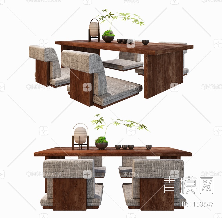 茶桌椅组合3D模型下载【ID:1163547】
