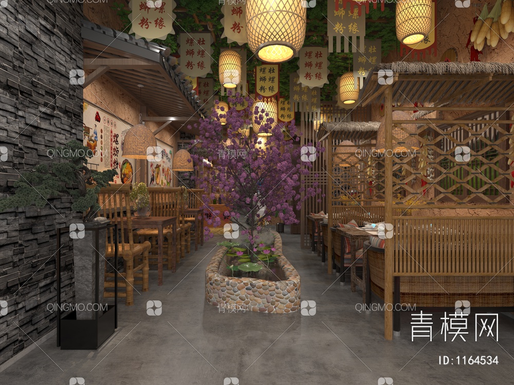 复古中餐厅3D模型下载【ID:1164534】