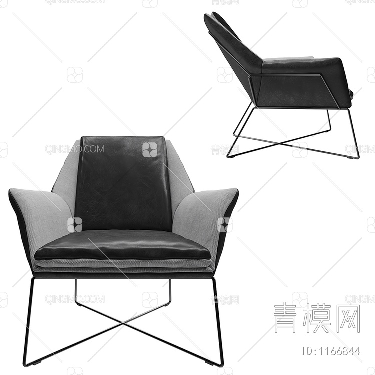 皮革拼布艺单椅3D模型下载【ID:1166844】