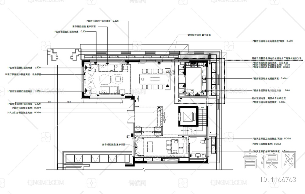 四层别墅CAD施工图 私宅 豪宅 家装 跃层 大宅 复式 样板房【ID:1166763】