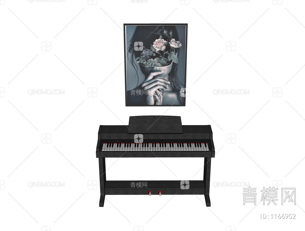 钢琴装饰画SU模型下载【ID:1166952】