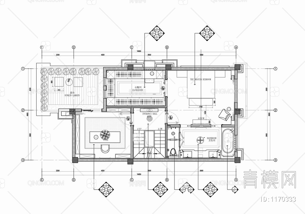 300㎡别墅CAD施工图 私宅 豪宅 家装 复式 洋房 样板房【ID:1170333】