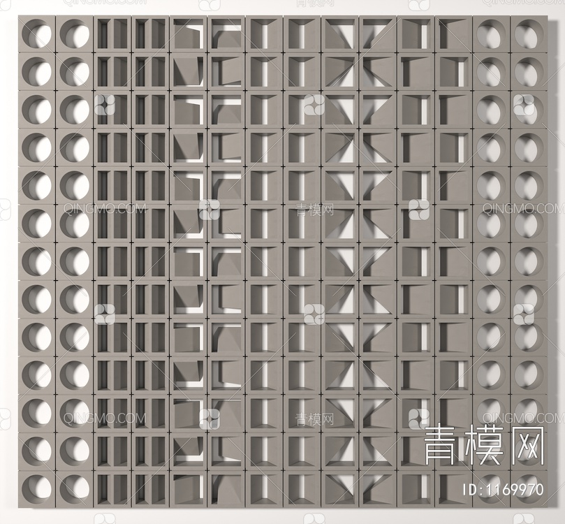 空心砖墙3D模型下载【ID:1169970】