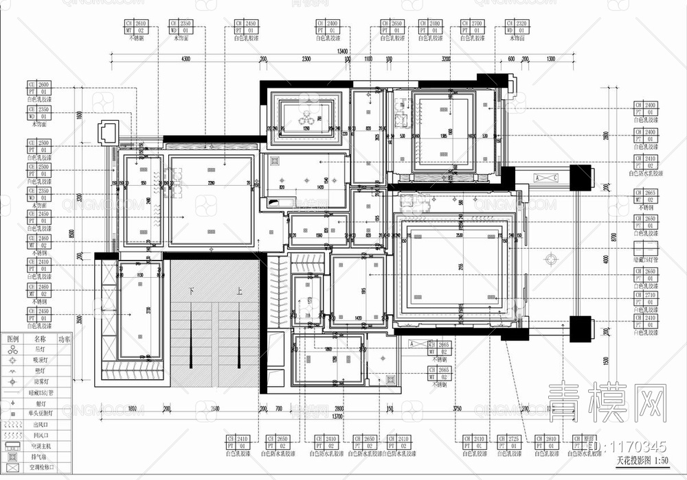 180㎡两层家装洋房CAD施工图  私宅 豪宅 家装 复式 洋房 样板房【ID:1170345】