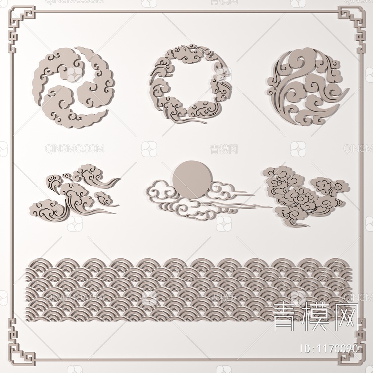 祥云雕花3D模型下载【ID:1170090】