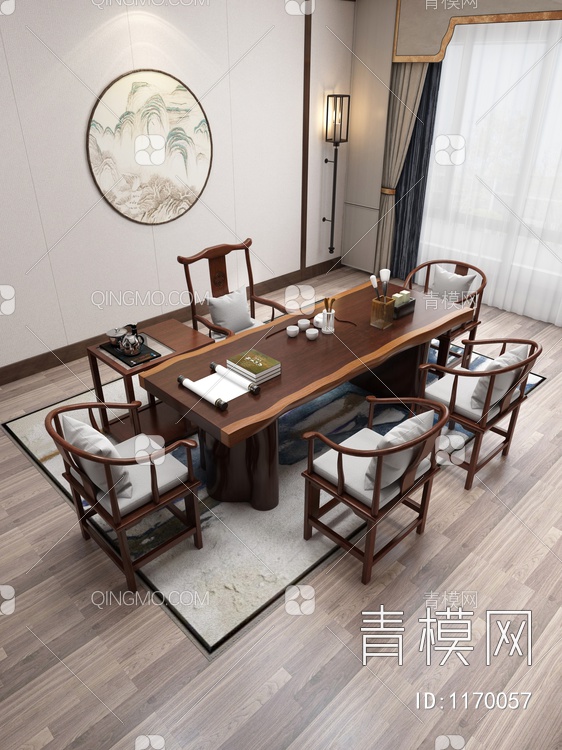 茶台，椅子，茶室3D模型下载【ID:1170057】