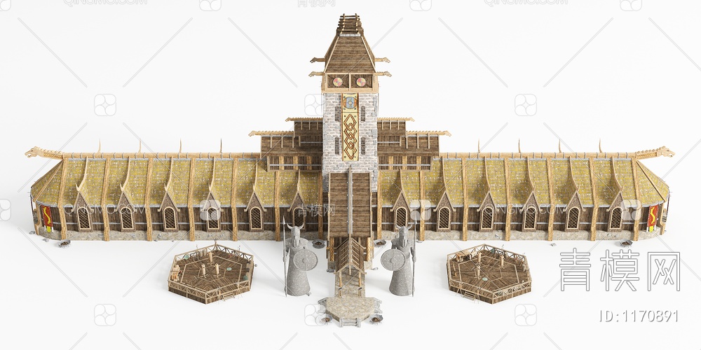 宫廷城堡配楼3D模型下载【ID:1170891】