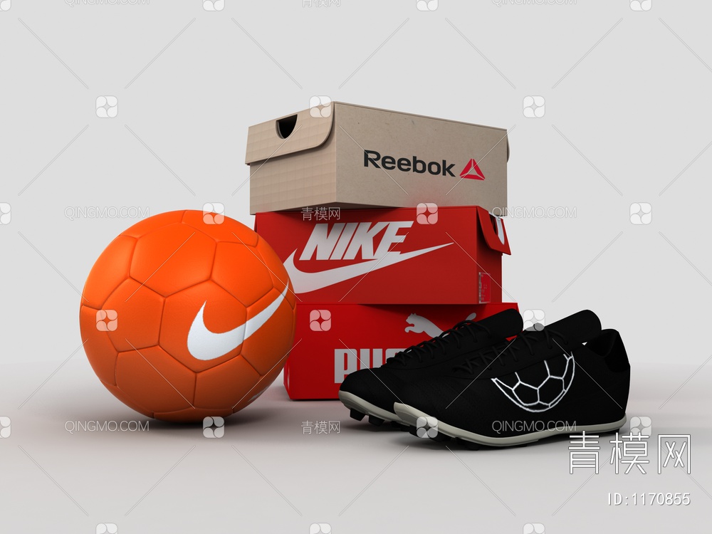 运动 足球 鞋盒 足球鞋3D模型下载【ID:1170855】