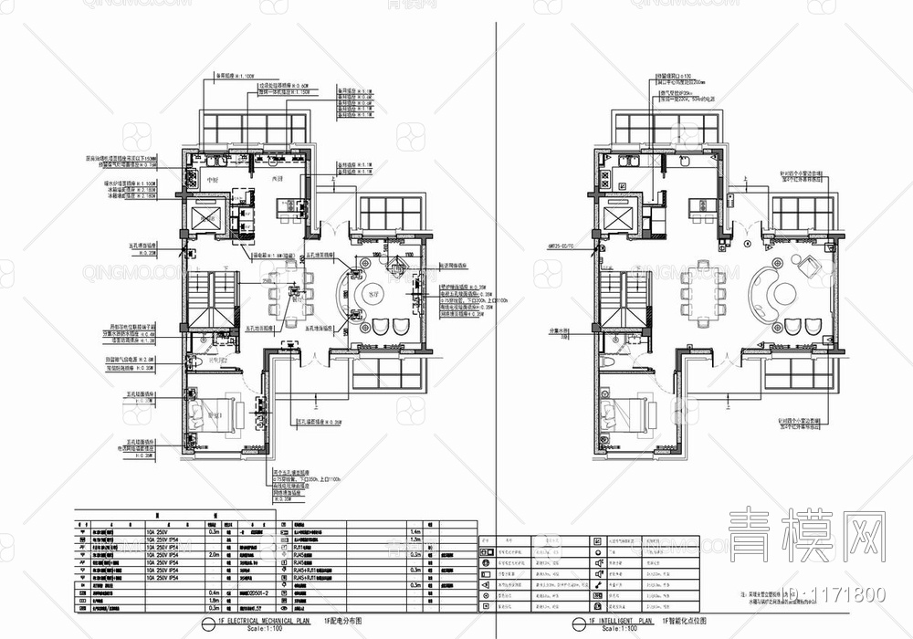 三层别墅样板间CAD施工图+实景照 私宅 豪宅 家装 复式 洋房 样板房【ID:1171800】