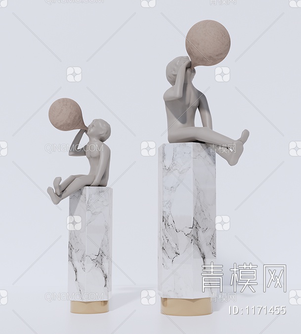 人物艺术雕塑SU模型下载【ID:1171455】