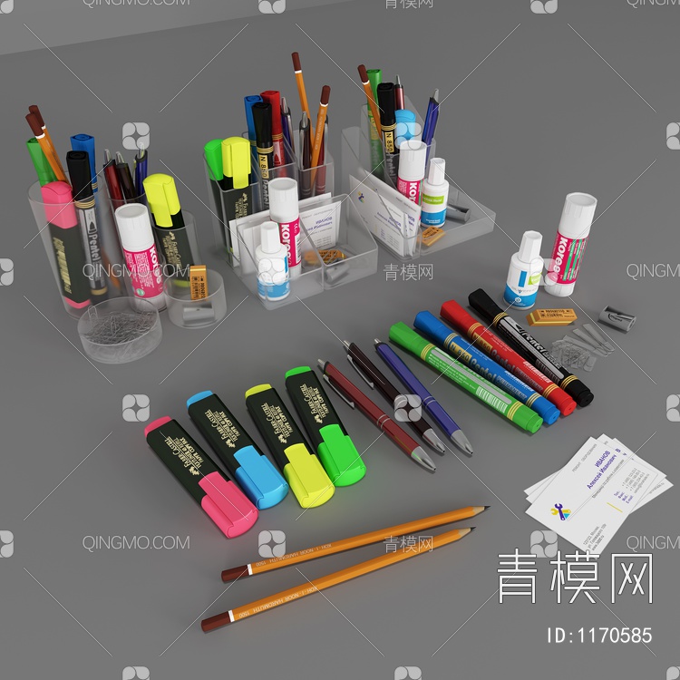 美术办公用品笔3D模型下载【ID:1170585】