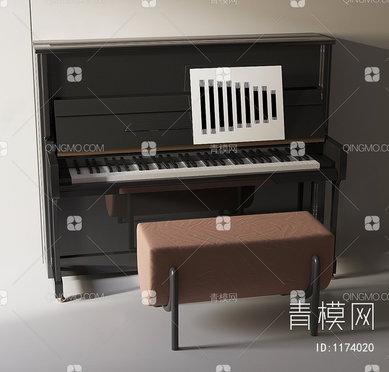 钢琴SU模型下载【ID:1174020】