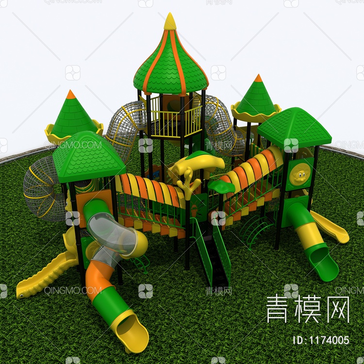 儿童户外游乐场组合 滑梯 游乐园3D模型下载【ID:1174005】