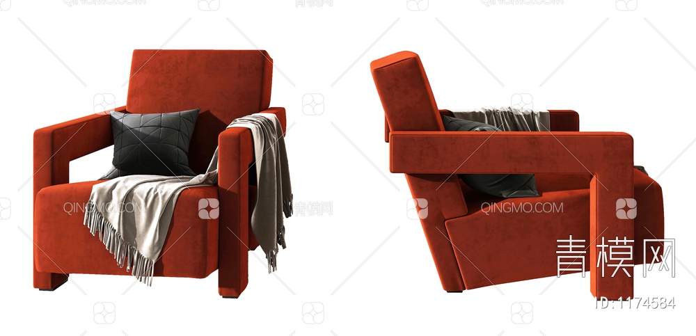单人沙发3D模型下载【ID:1174584】