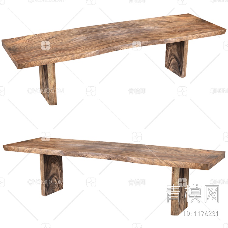 复古窄边木桌3D模型下载【ID:1176231】
