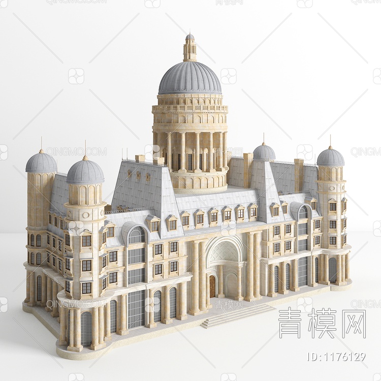 城堡建筑外观3D模型下载【ID:1176129】