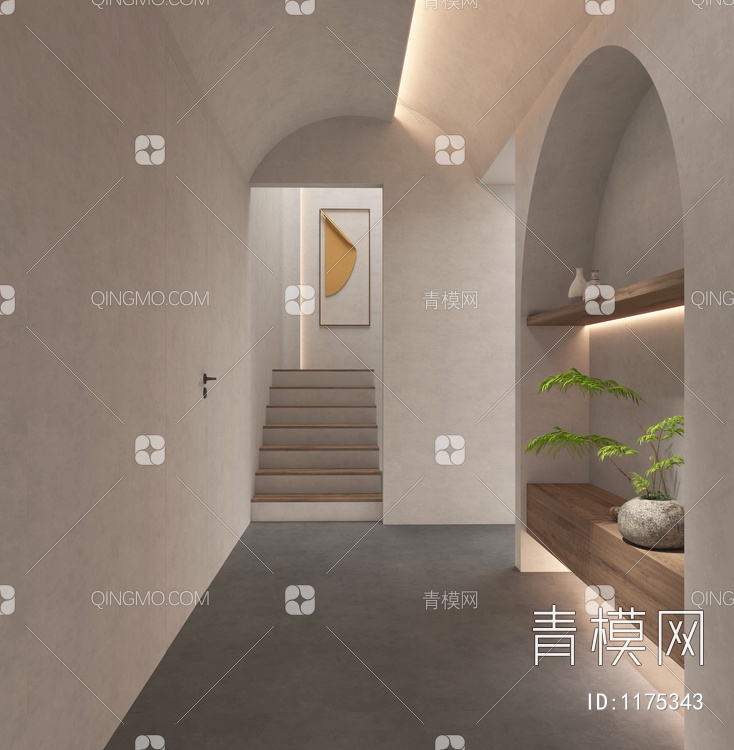 楼梯间 过廊3D模型下载【ID:1175343】