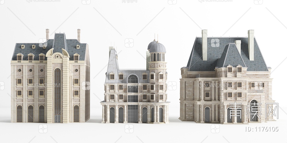 宫廷城堡配楼3D模型下载【ID:1176105】