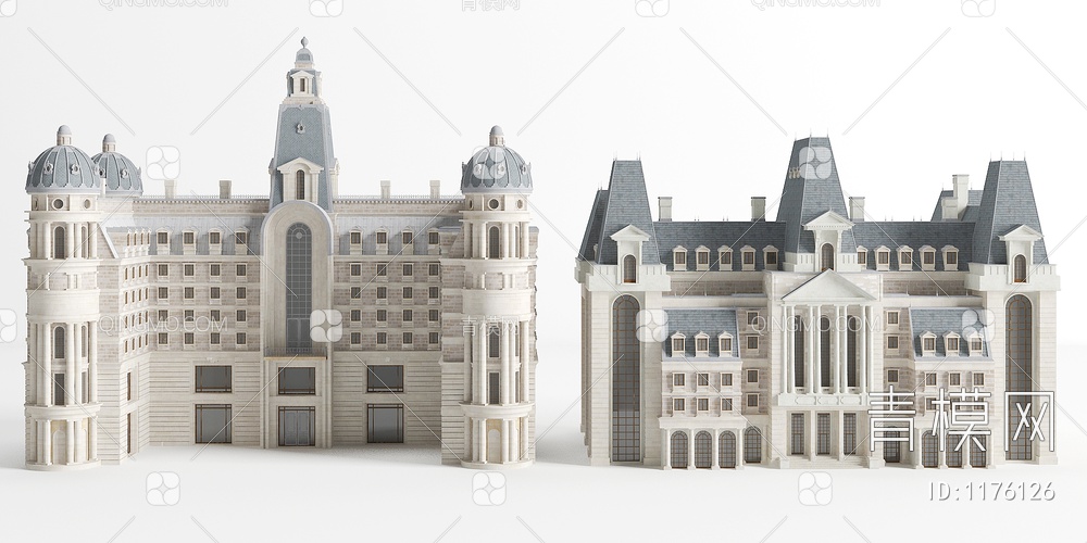 艺术建筑城堡配楼3D模型下载【ID:1176126】