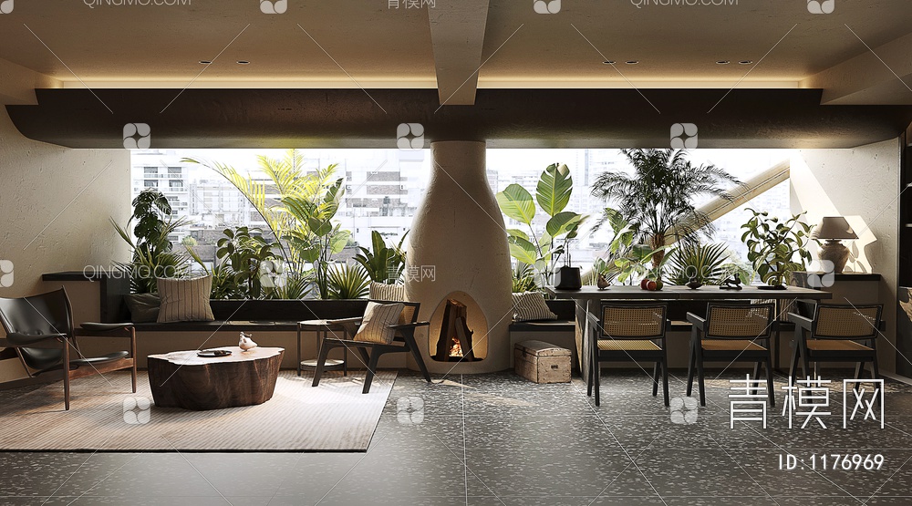 多米诺设计酒店休息区3D模型下载【ID:1176969】