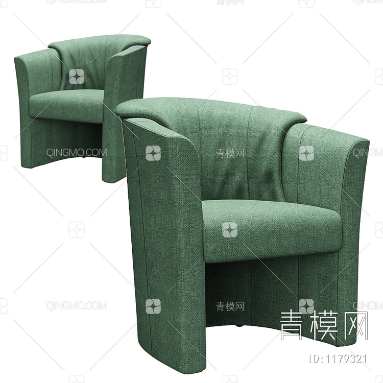 绿单椅3D模型下载【ID:1179321】