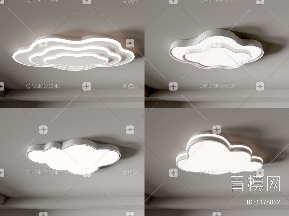 吸顶灯 云朵灯 云造型吸顶灯 儿童卧室吸顶灯 客厅吸顶灯 吸顶灯3D模型下载【ID:1178832】