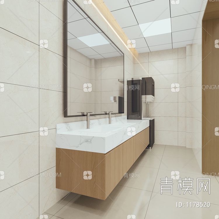 公共卫生间及盥洗区3D模型下载【ID:1178520】