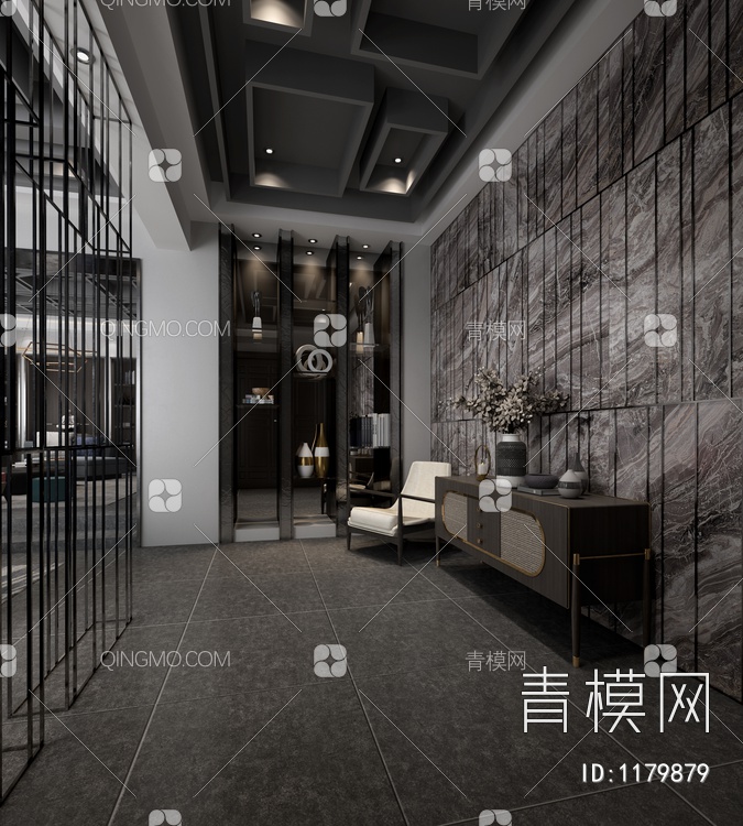 客餐厅 茶室 门厅3D模型下载【ID:1179879】