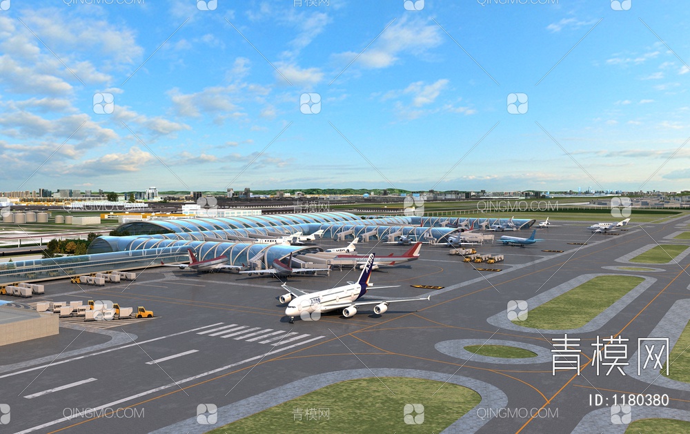 飞机场3D模型下载【ID:1180380】