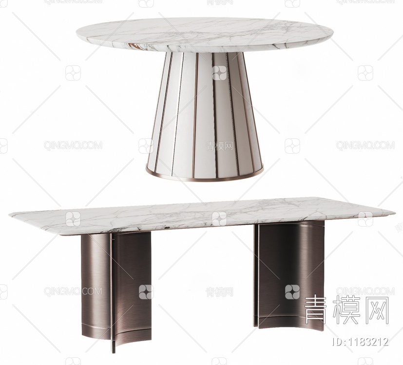 大理石餐桌3D模型下载【ID:1183212】