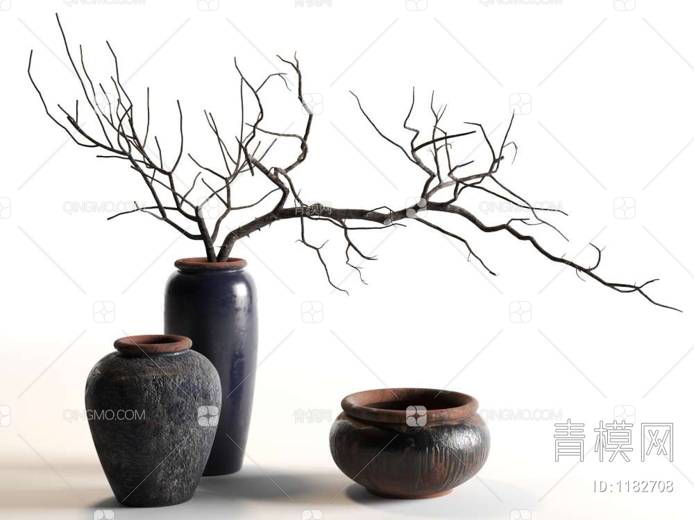 花瓶中的树枝3D模型下载【ID:1182708】