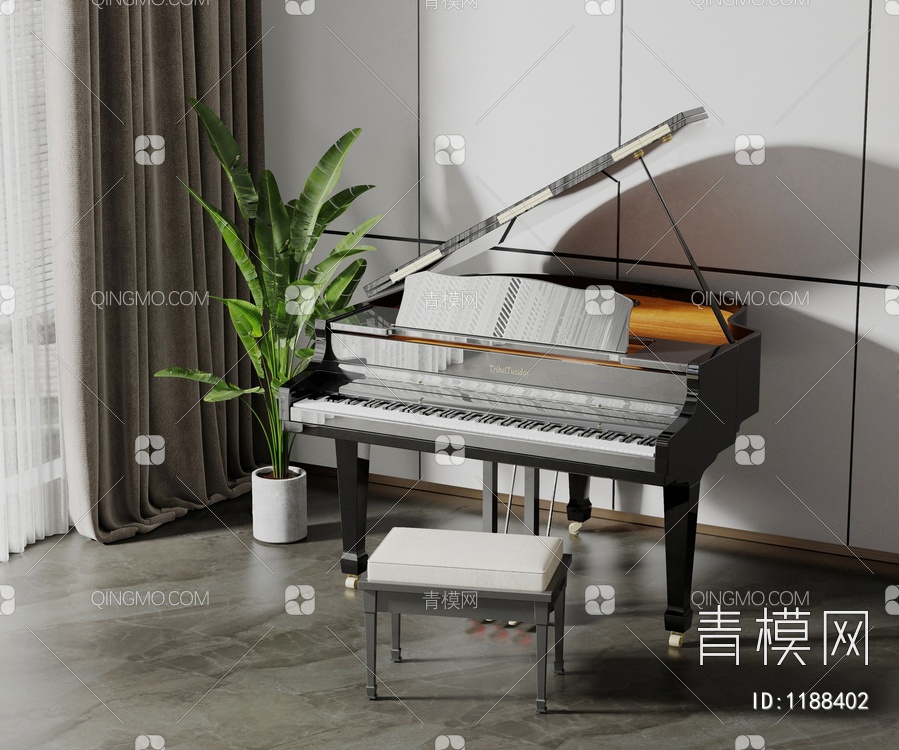 钢琴3D模型下载【ID:1188402】