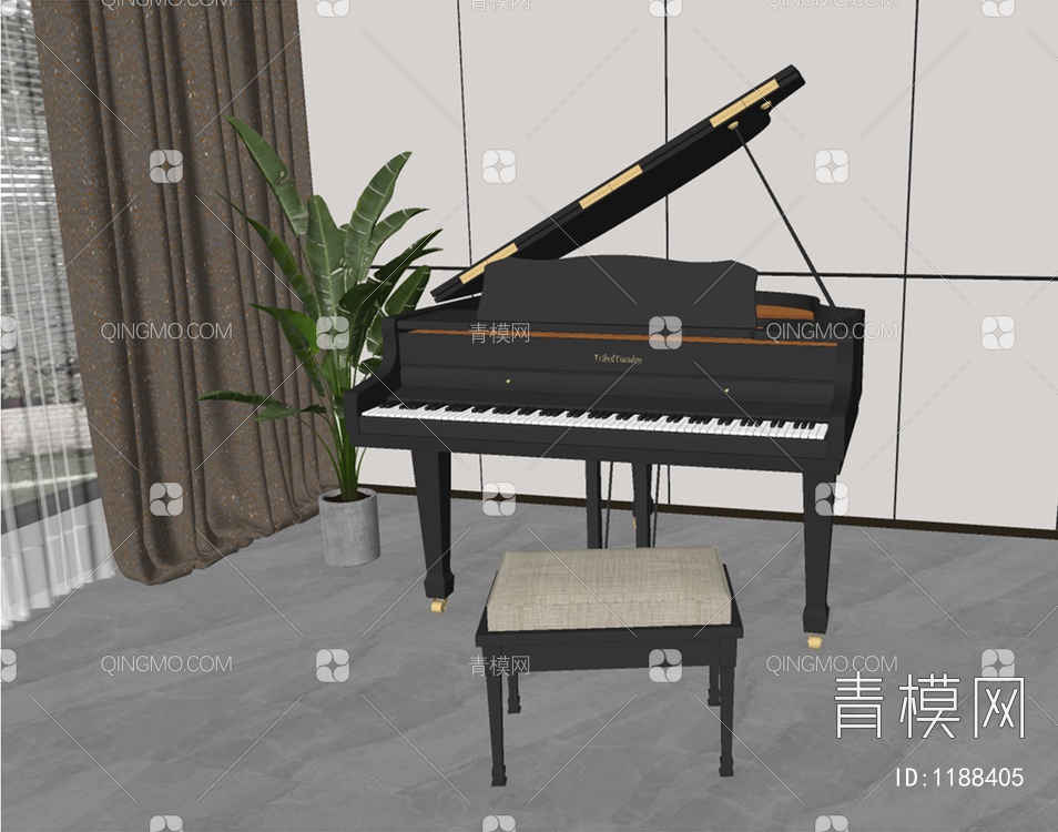 钢琴SU模型下载【ID:1188405】