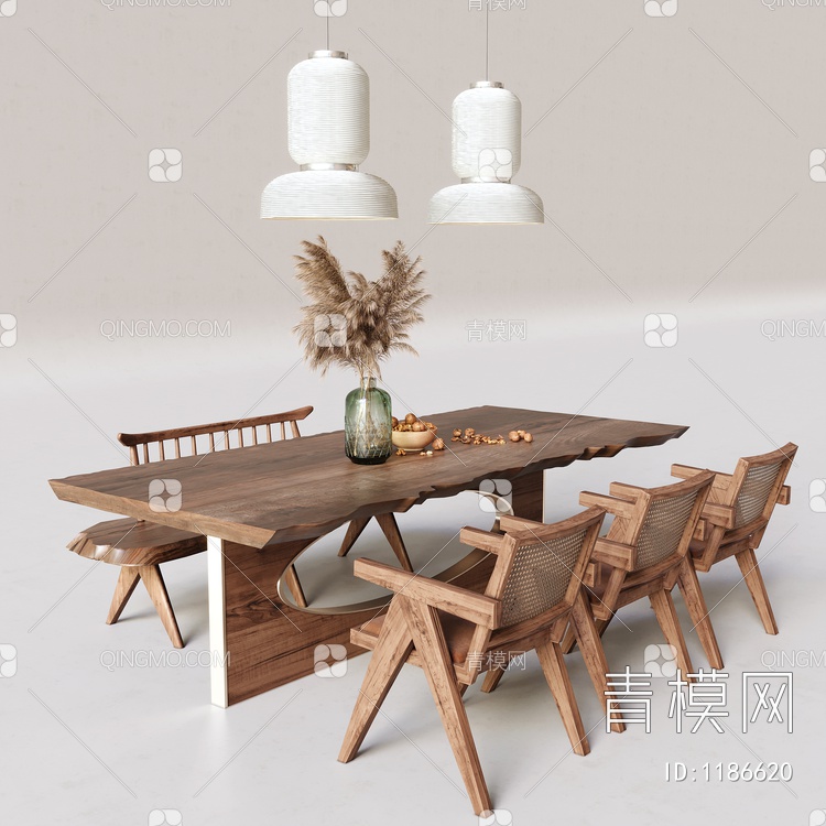 餐桌椅组合3D模型下载【ID:1186620】