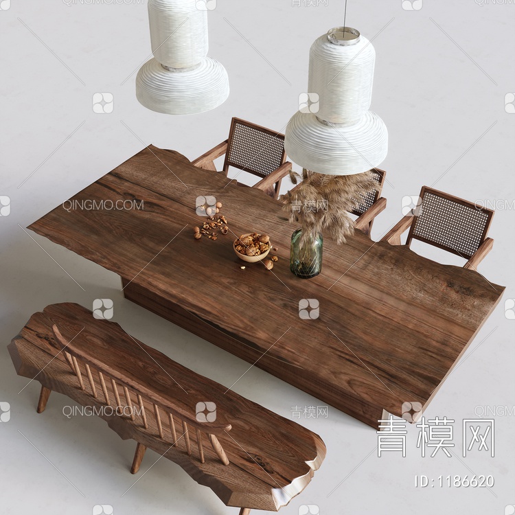 餐桌椅组合3D模型下载【ID:1186620】