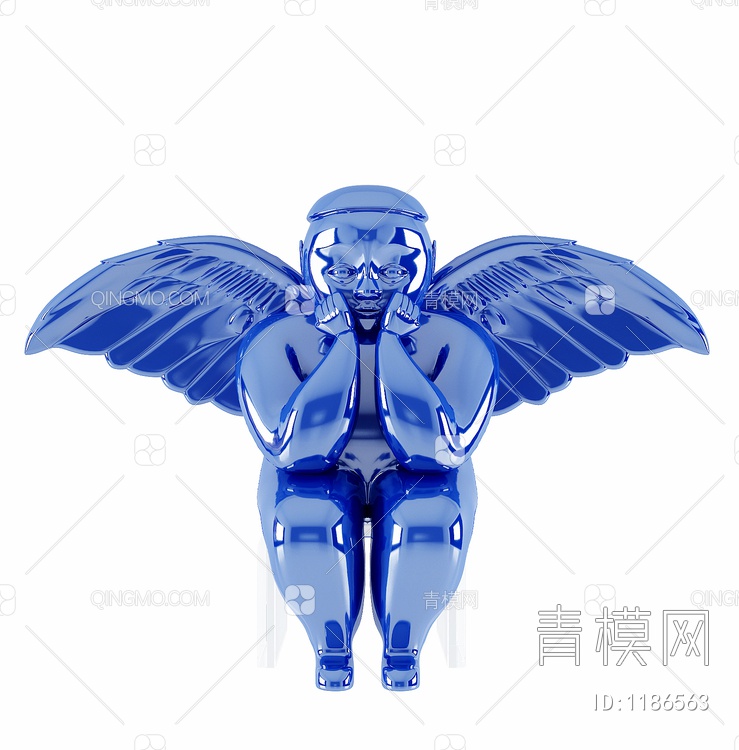天使雕塑摆件SU模型下载【ID:1186563】
