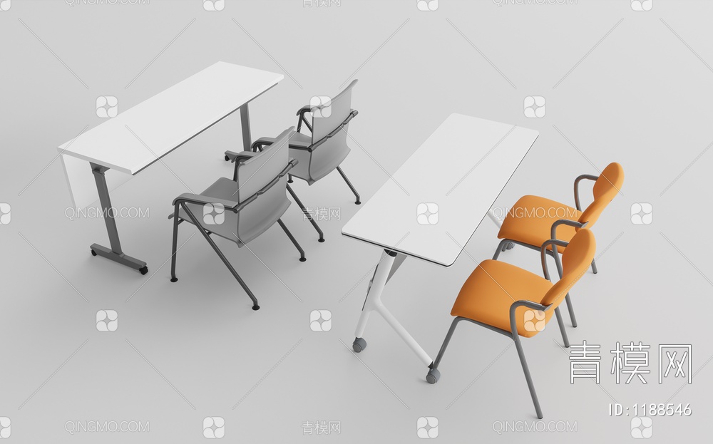 课桌椅组合SU模型下载【ID:1188546】