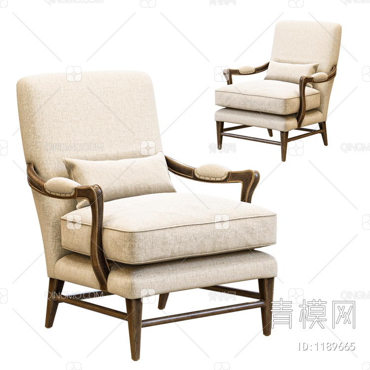 休闲单人沙发3D模型下载【ID:1189665】