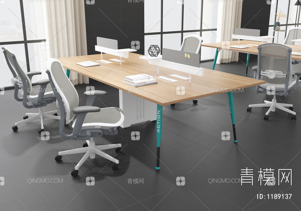 办公桌椅组合3D模型下载【ID:1189137】