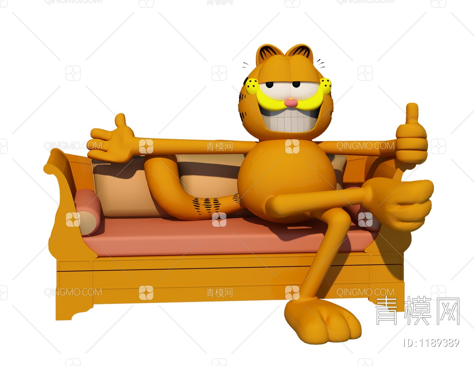 加菲猫坐姿动作3D模型下载【ID:1189389】