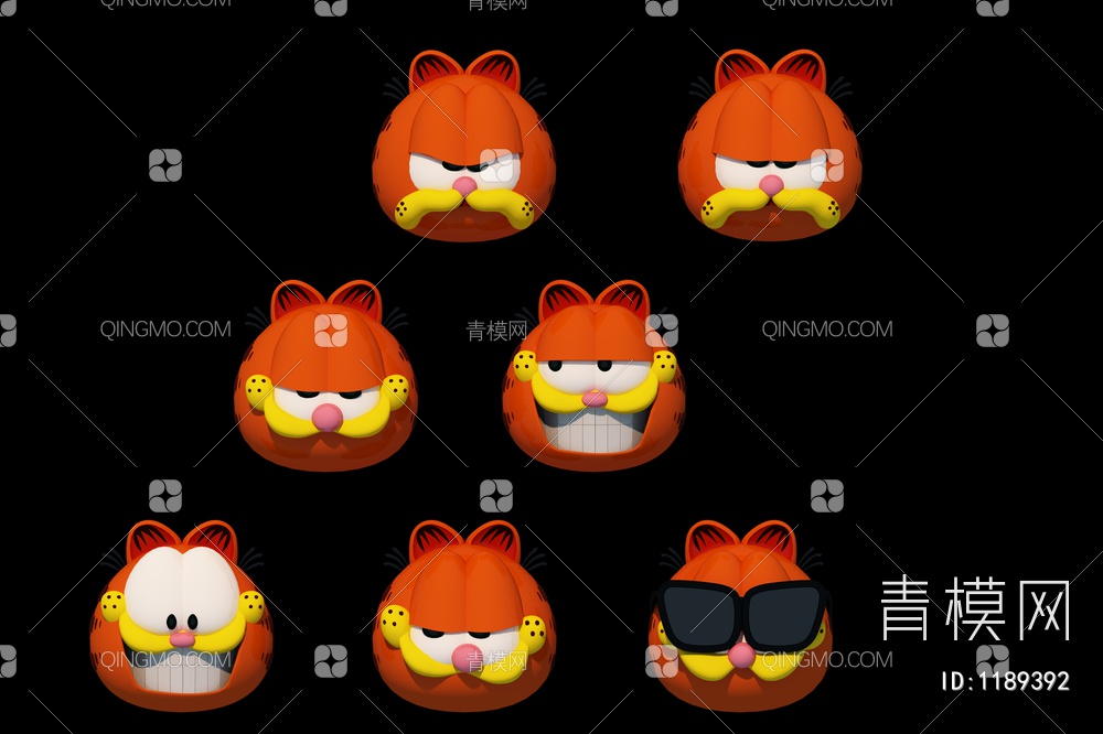 加菲猫表情包3D模型下载【ID:1189392】