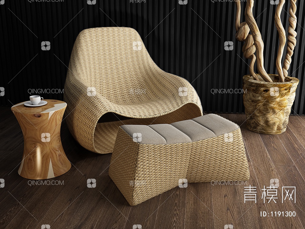 休闲单人沙发3D模型下载【ID:1191300】